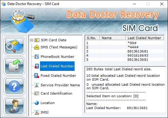 View Recovered SMS Sim Card Data Recovered SMS